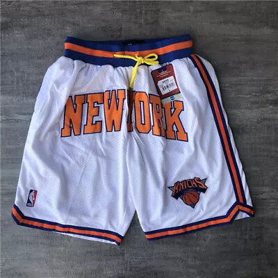 New York Knicks Vintage Men’s With Pockets Basketball Shorts White Size: S-XXL • $35.99