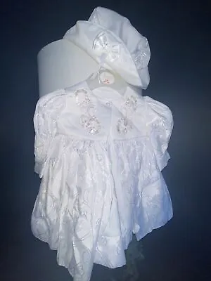 £20 • Buy 3-6 Months Christening Baptism Gown Dress White 2 Piece Set Girls 