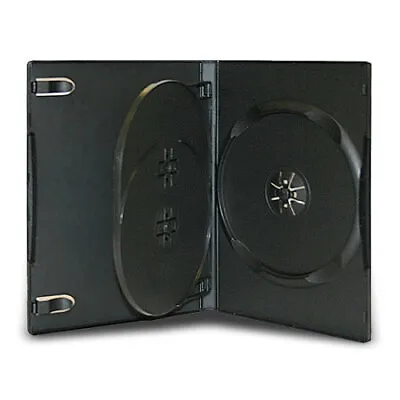 5 Standard 14mm Triple Multi 3 Disc CD DVD Black Storage Case Box • $9.97