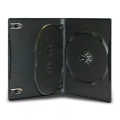 50 Standard 14mm Triple Multi 3 Disc CD DVD Black Storage Case Box • $32.97