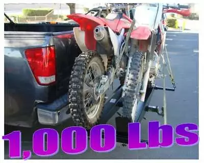 Extra Super Wide 1000 Lb Double Rail Motorcycle Dirt Bike E-Bike Hitch Carrier • $498.91