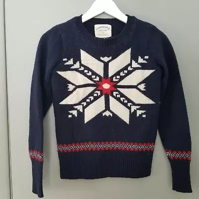 $18 • Buy Cambridge Dry Goods Womens Snowflake England Sweater Lambs Wool Blend Small T07*