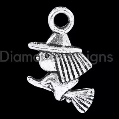 20 Pcs Tibetan Silver Flying Witch Charms Broomstick Halloween Craft  J171 • £2.19