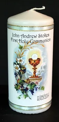 Personalised First Holy Communion Chalice Candle Gift By Cellini Candles • £17.99