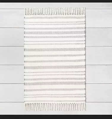 3'×5' Stripe With Fringe Accent Rug Gray - Hearth & Hand™ With Magnolia • $17