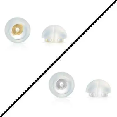 Silicone Covered 14K Solid Gold Replacement Backings For Pushback Earrings • $9.99
