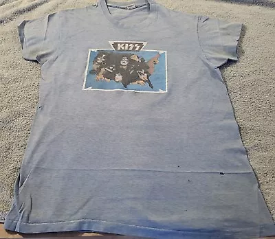 VTG Authentic KISS Tee Shirt Cobo Hall Detroit Billboard .  (1975 ) • $63