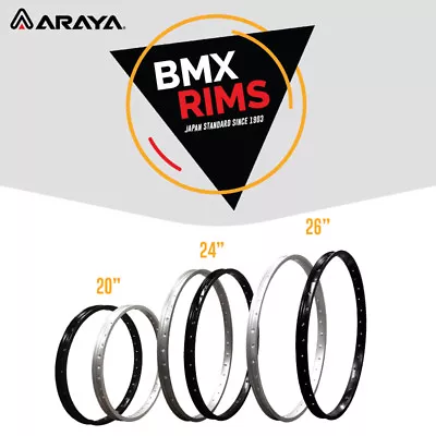 Old School Bmx Araya 7x Classic Retro Rims 20  24  & 26  Black Or Silver • $100