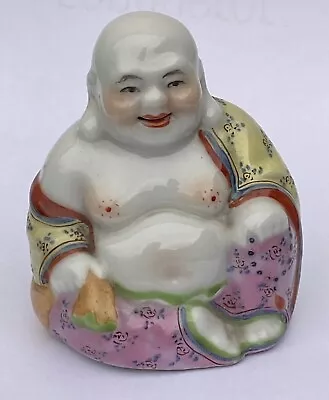 Vintage Chinese Famille Rose Porcelain Figure Of Laughing Buddha • £23.50