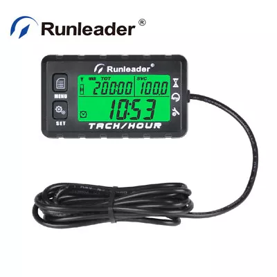 Tachometer Hour Meter Replaceable Battery RPM Alert For Lawn Mower Generator ATV • $20.95