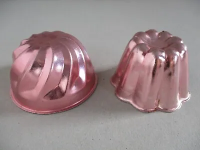X2 Vintage Individual Metal Cake Tins / Jelly Moulds Copper Plated Tone • £4.50