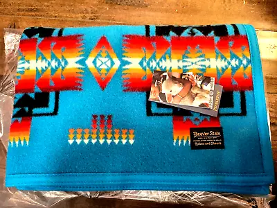 Pendleton Chief Joseph Muchacho Baby Blanket Turquoise 32 X44   Made In USA!! • $108