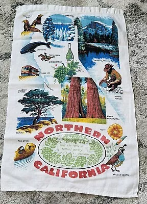 Vintage Northern California Red Woods Lake Tahoe Kitchen Linen Tea Towel Kay Dee • $18