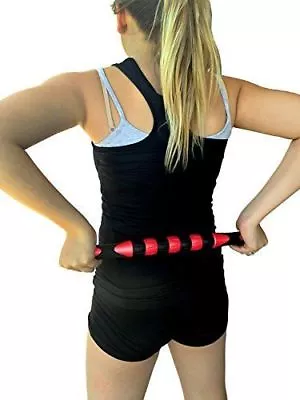 Roller Body Massage Stick Bar Muscle Relief Back Neck Leg Arm 18 Inch Red  NEW  • $7.85