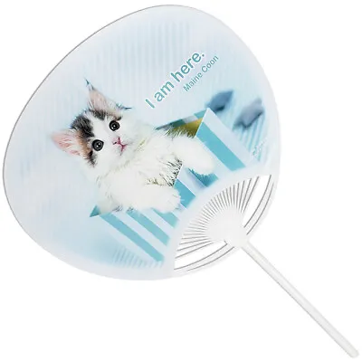 Japanese UCHIWA Fan Yukata Kimono Hand Held Kitten Baby Cat Made In Japan • $9.95