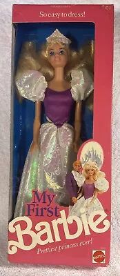 Vintage My First Barbie Doll Prettiest Princess Ever! Blonde 1989 Mattel *nrfb • $27.99