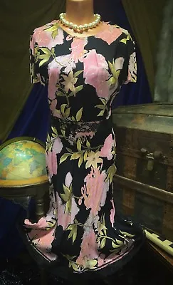 $19.75 • Buy 50s Gypsy Vintage Sheath Boho Hepburn Peasant Victorian Lace Betsey Rose Dress S