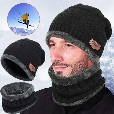 Winter Beanie Hat Scarf Set Skiing Hat Neck Warmer Outdoor Sport Hat Scarf Set • £3.92