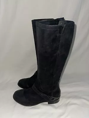 UGG Australia Channing Black Leather Equestrian Riding Boots Womens Size 7 EU 38 • $48.99