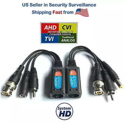 8MP HD-CVI AHD TVI Analog Passive Video Audio Power Balun UTP Data Transmitter • $6.47