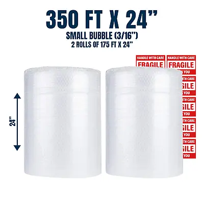 Bubble Cushioning Wrap 3/16  350 Ft. X 24  Perforated Every 12  Small Padding  • $35.75