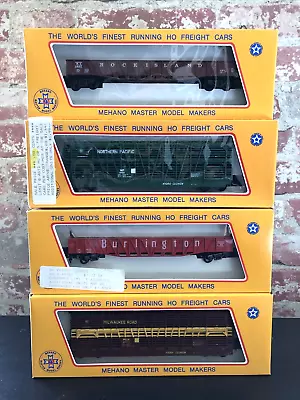 Lot 4 BRAND NEW Mehano Master Model Makers HO Railroad Freight Train Cars • $19.99