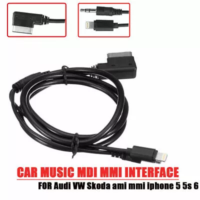 Music Interface AMI MMI MDI Audio AUX Adapter Cable For Audi A3 A4 IPhone 6 USA • $10.90