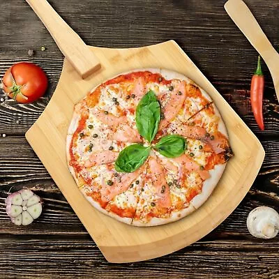 Pizza Peel 16  L X 12  W Natural Bamboo Pizza Board For Baking Homemade Pizz... • $18.95