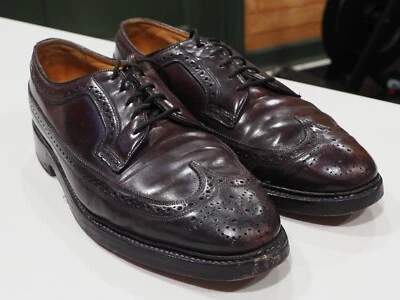 $150 • Buy Florsheim Imperial Vintage Burgundy Shell Cordovan V Cleat Wingtip Shoes 8.5D