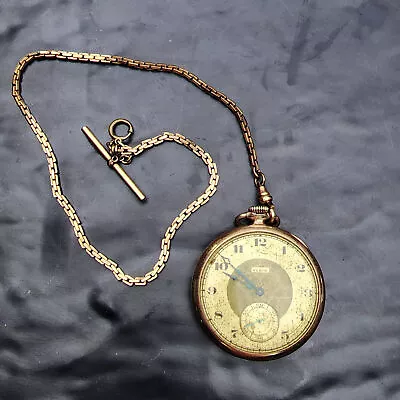 Vintage Elgin Gold Filled Pocket Watch 1921 Grade 384 12s 17j Runs Well 🕰✨ • $99.95