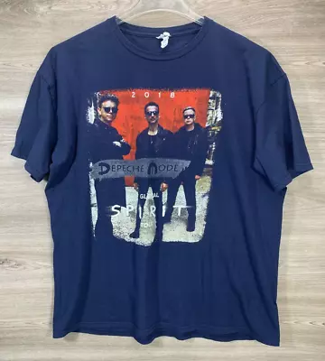 Depeche Mode Global Spirit Tour T Shirt Size 2XL Blue 2018 Band Graphic Tee • $65.29