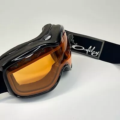 Oakley Googles Snowboard Black Frames Only Amber Scratched Lens • $16.99