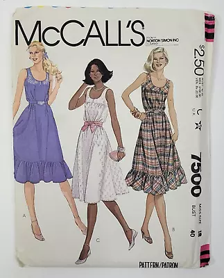 VTG 80's McCalls Sewing Pattern 7500 Misses Sleeveless Pullover Dress Size 18 UC • $11.99