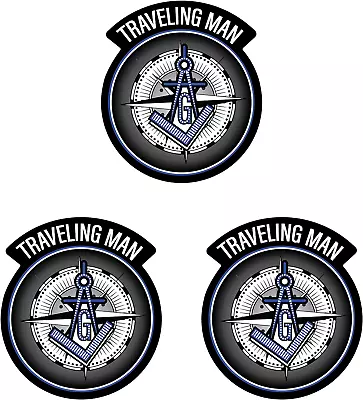 Traveling Man Compass Decal Vinyl StickerMasonic Freemason Sign Waterproof High • $10.81