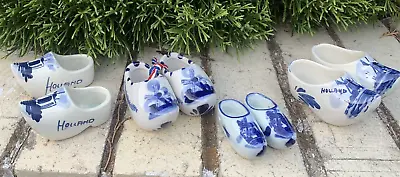 Lot Of 4 Pair Vintage Blue Delfts Handpainted Dutch Souvenir Shoes Windmills • $9.99