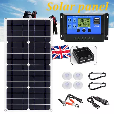 80W Solar Panel + 30A Solar Controller Kit Battery Charger For Caravan Car Boat  • £26.99