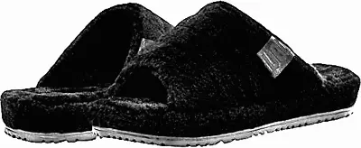 Ugg Men's  Fluff You  Sheepskin  Comfort Slippers  Color Black  Size 11 Nib • $44.20