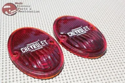 33-36 Chevy Car Pair Of Rear Glass Taillight Tail Light Lamp Lens GM Licensed • $60.11