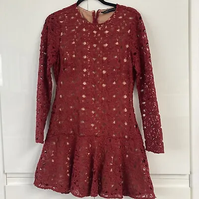 £9.99 • Buy Zara Woman Size L Red Lace With Lining