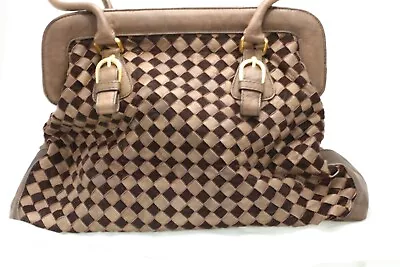 MAXX Of New York Woven Leather Handbag - Spacious Brown Leather • $20