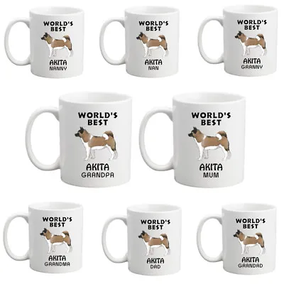 World's Best Nan/Nanny/Mum/Dad/Granny/Grandpa/Grandma/Grandad Akita Mug • £8.95