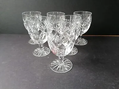 £16.50 • Buy Set Of 6 Royal Doulton Crystal Cut Wine Glasses
