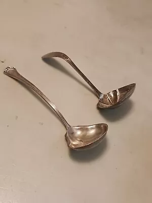 Lot Of 2 ANTIQUE MANCHESTER STERLING SAUCE SERVING LADLES 40 Grams • $17.50