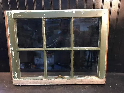 Antique Farm House  Window Sash With Glass Panes  Wood Frame 24inx19in • $80.99