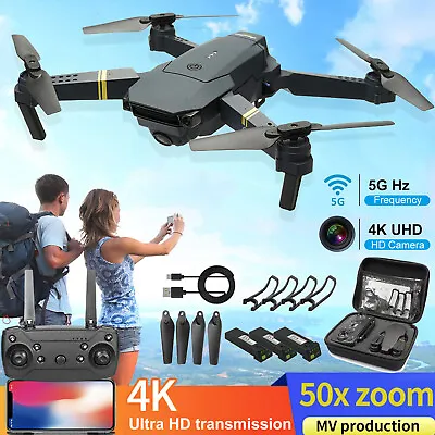 $54.69 • Buy RC Drone 4K GPS HD Wide Angle Camera Wifi FPV Foldable Quadcopter Toys 3*Battery