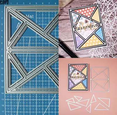 Metal Cutting Dies Triangle Split Panel Scrapbooking Embossing Crafts Stencils • £5.20