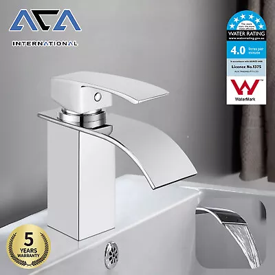 Vitarora Waterfall Spout Basin Mixer Tap Square Chrome Vanity Sink Brass Faucet • $69.75