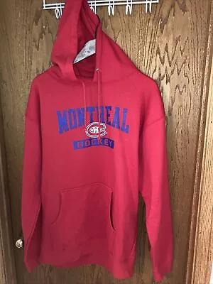Montreal Canadiens Hockey Mens Large Hooded Sweatshirt NHL Official Red/Blue • $7.50