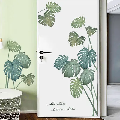 $9.99 • Buy Monstera Deliciosa Stickers Green Plants Wall Decals DIY Living Room Background