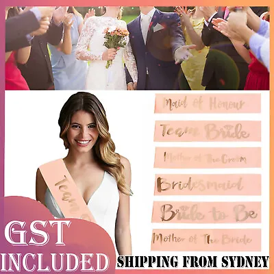 Rose Gold Team Bride Hens Party Sash Sashes Girls Do Night Bachelorette Wedding • $3.97